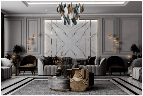 Living room of a lavish builder floor for sale in anand niketan