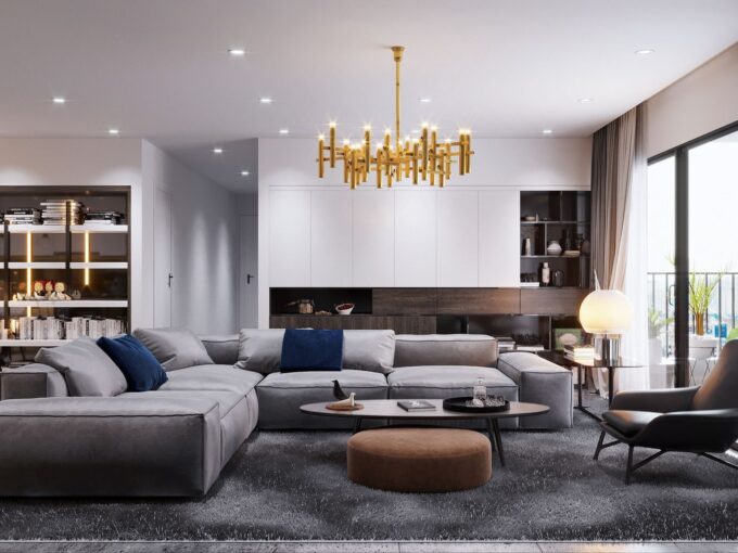 living room of a brand new and luxurious builder floor for sale in panchsheel enclave